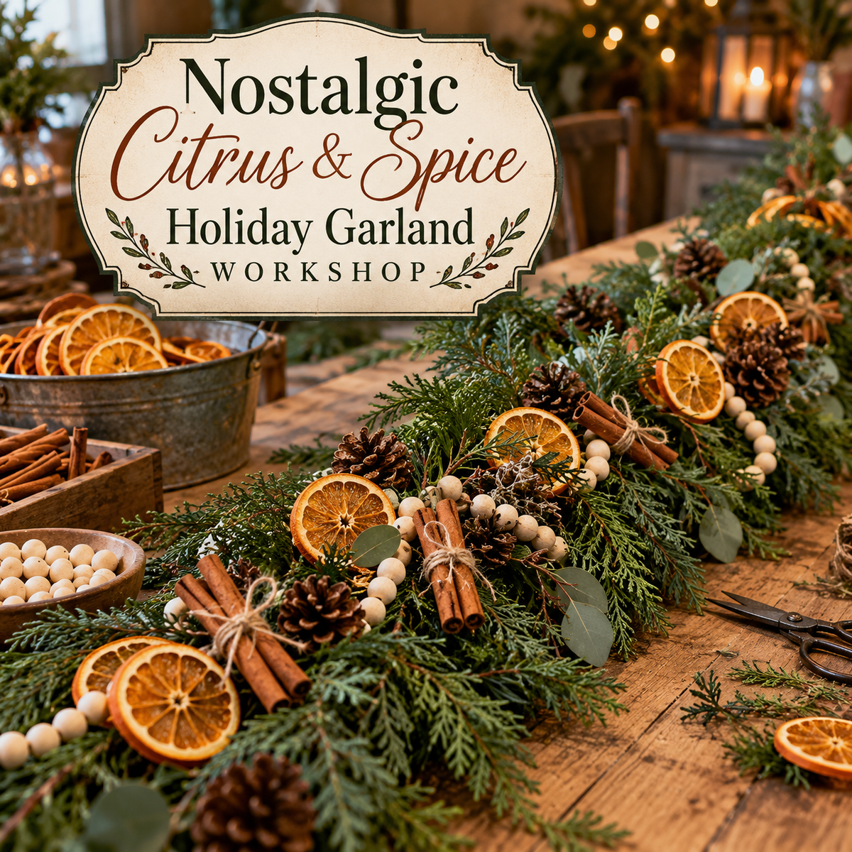 Nostalgic Citrus & Spice Holiday Garland Workshop